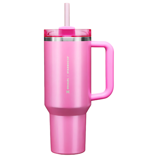 Stanley X Starbucks Pink Quencher Flowstate 40 OZ Tumbler Cup